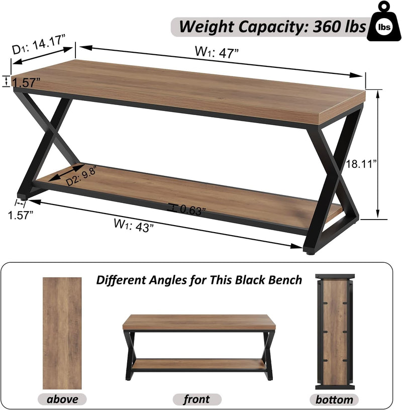 Shoe Storage Bench Entryway Benches for Hallway 120CM