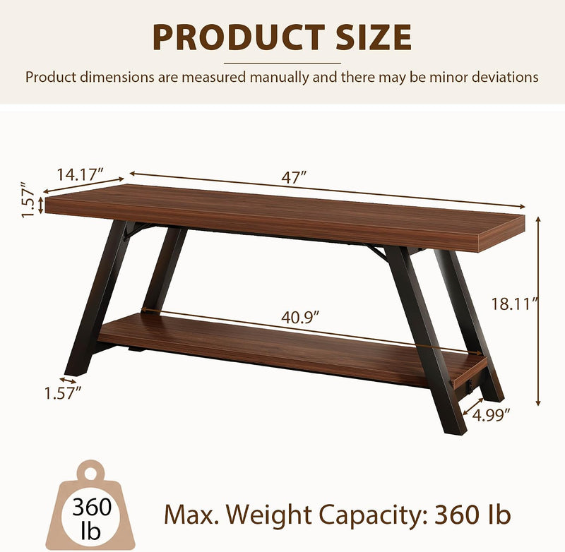 Shoe Storage Bench Entryway Benches for Hallway 120CM