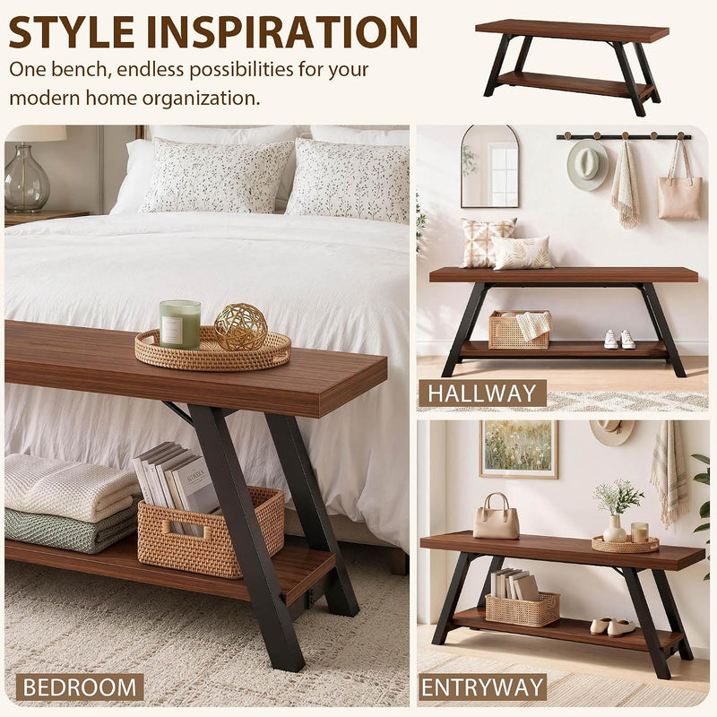 Shoe Storage Bench Entryway Benches for Hallway 120CM