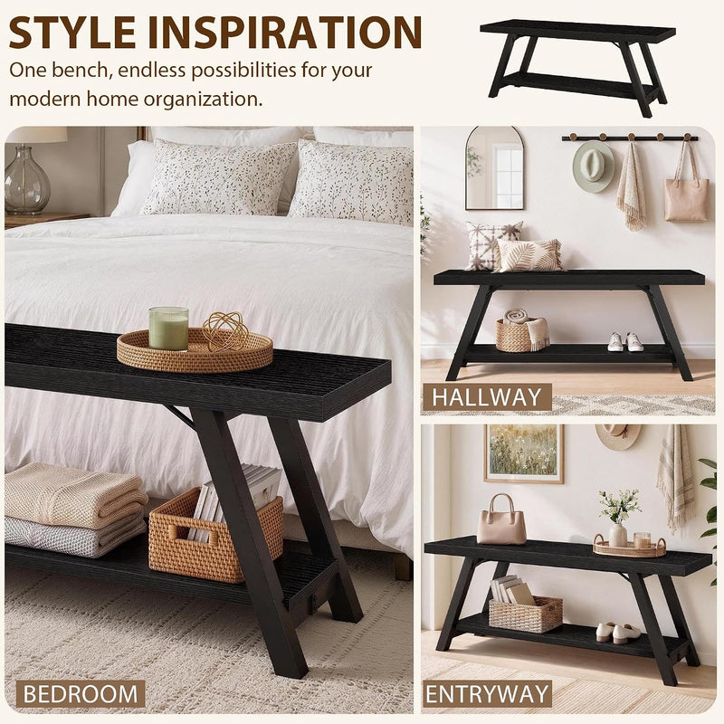 Shoe Storage Bench Entryway Benches for Hallway 120CM