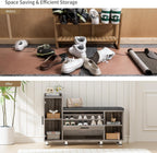 Shoe Storage Bench with Cushion 105CM Lounge 2