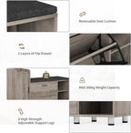 Shoe Storage Bench with Cushion 105CM Lounge 2