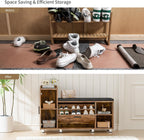 Shoe Storage Bench with Cushion 105CM Lounge 2