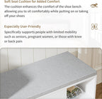 Shoe Storage Bench with Cushion 105CM Lounge 2