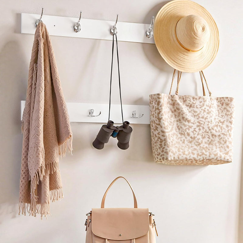 Shoe Storage Bench with Cushion and Coat Hooks