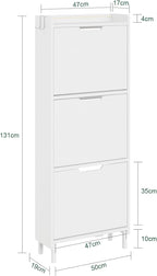 Shoe Storage Cabinet 19CM with 3 Flip Drawers