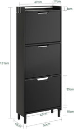 Shoe Storage Cabinet 19CM with 3 Flip Drawers