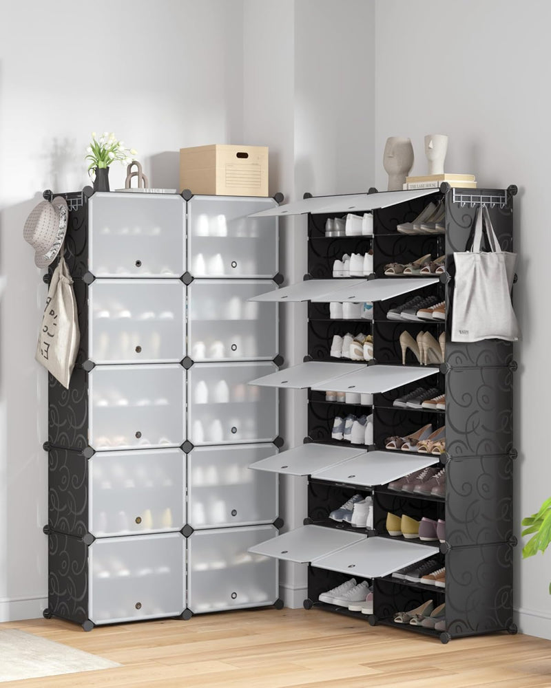 2x10 Tier Shoe Storage Cabinet Stores 40 Pairs