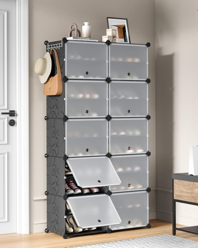 2x10 Tier Shoe Storage Cabinet Stores 40 Pairs