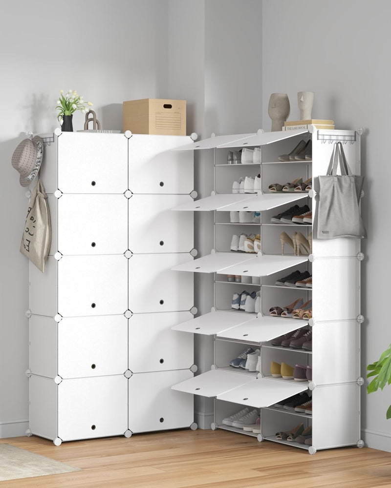 2x10 Tier Shoe Storage Cabinet Stores 40 Pairs