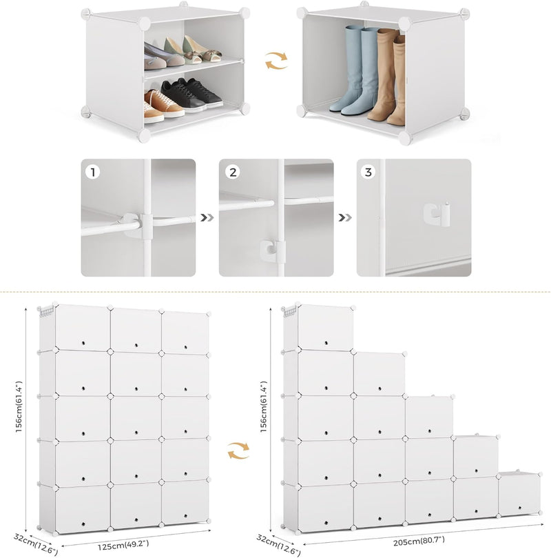 Shoe Storage Cabinet Stores 60 Pairs Plastic Rack