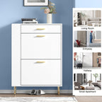 Modern Shoe Cabinet with 2 Flip Drawers Side