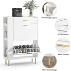 Modern Shoe Cabinet with 2 Flip Drawers Side