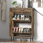 Modern Shoe Cabinet with 2 Flip Drawers Side