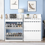 Modern Shoe Cabinet with 2 Flip Drawers Side
