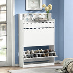 Modern Shoe Cabinet with 2 Flip Drawers Side