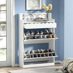 Modern Shoe Cabinet with 2 Flip Drawers Side