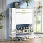 Modern Shoe Cabinet with 2 Flip Drawers Side