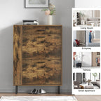 Modern Shoe Cabinet with 2 Flip Drawers Side