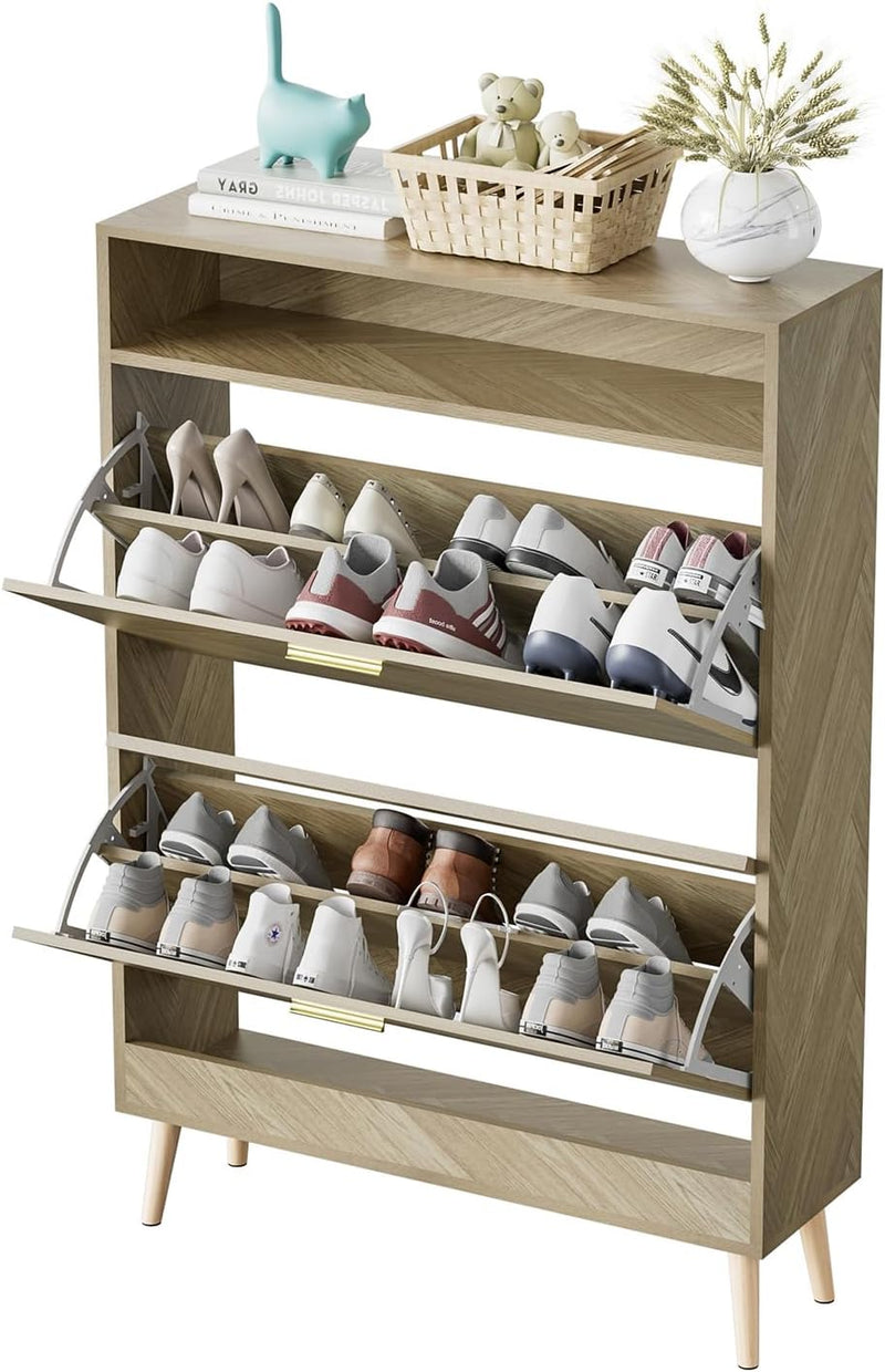 Shoe Storage Cabinet Narrow Shoes Cupboard with 2
