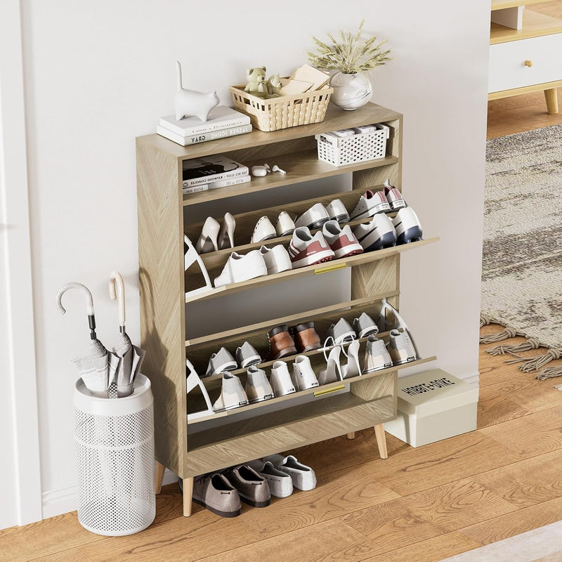 Shoe Storage Cabinet Narrow Shoes Cupboard with 2
