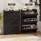Shoe Storage Cabinet Organiser with 3 Flip Louvered