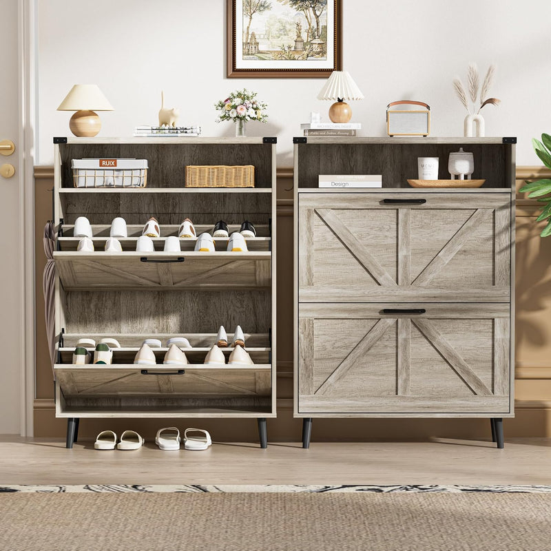 Shoe Storage Cabinet with 2 Flip Drawers