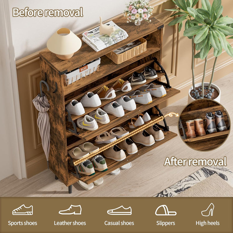 Shoe Storage Cabinet with 2 Flip Drawers