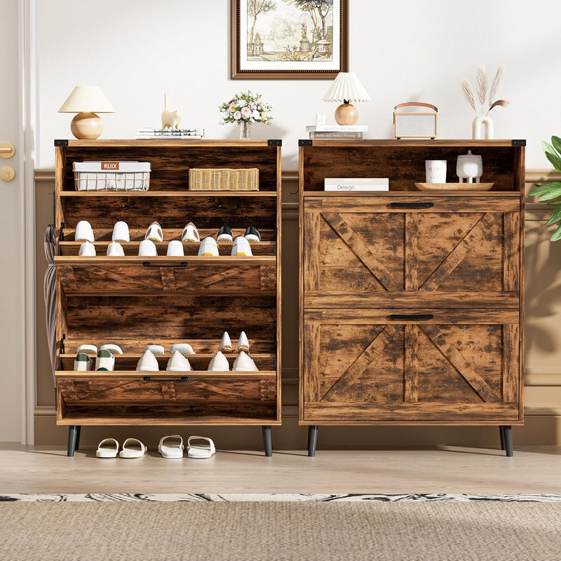 Shoe Storage Cabinet with 2 Flip Drawers