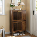 Shoe Storage Cabinet with 2 Flip Slatted Drawers