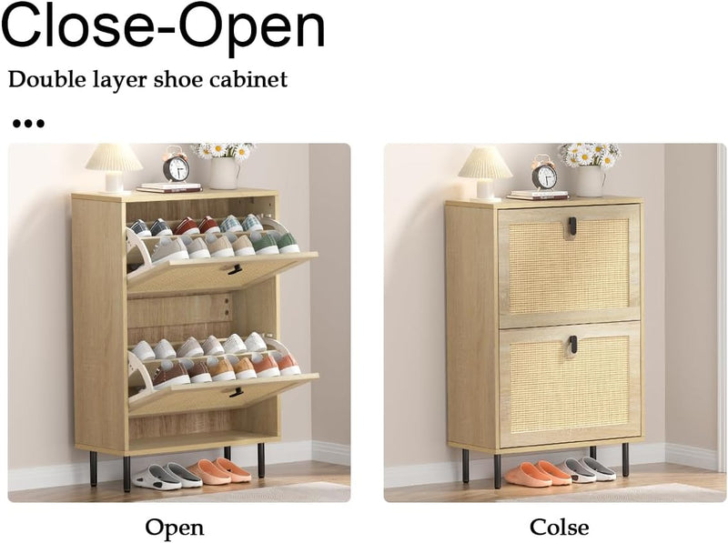 Shoe Storage Cabinet with 4 Flip Drawers 16-24