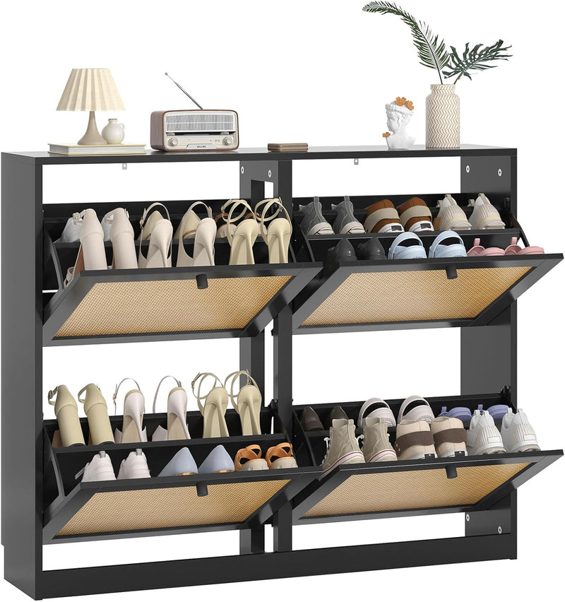 Shoe Storage Cabinet with 4 Flip Drawers 16-24