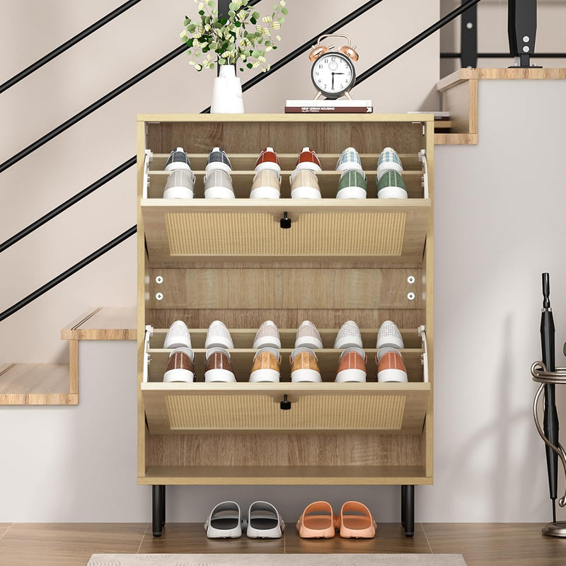 Shoe Storage Cabinet with 4 Flip Drawers 16-24