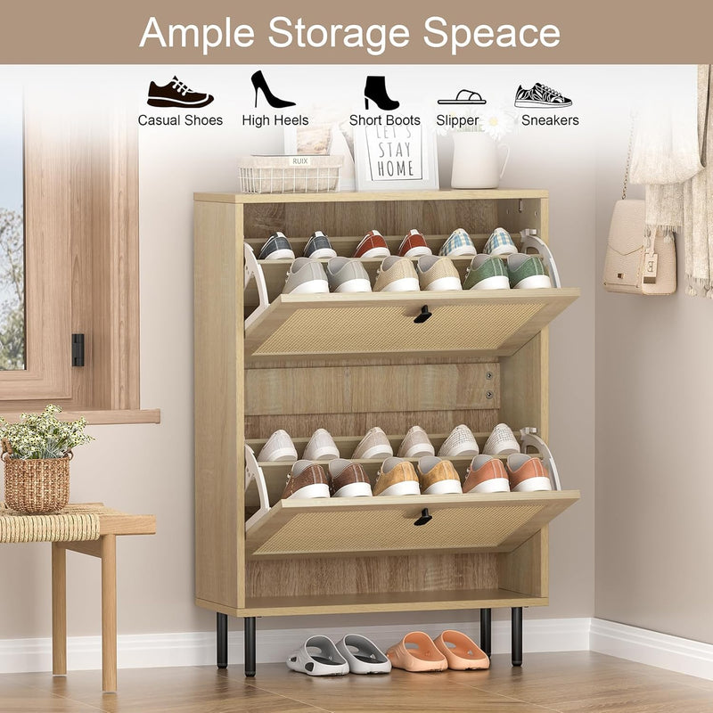 Shoe Storage Cabinet with 4 Flip Drawers 16-24