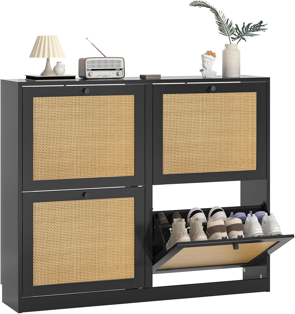 Shoe Storage Cabinet with 4 Flip Drawers 16-24