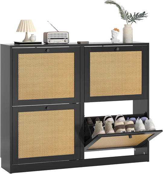 Shoe Storage Cabinet with 4 Flip Drawers 16-24