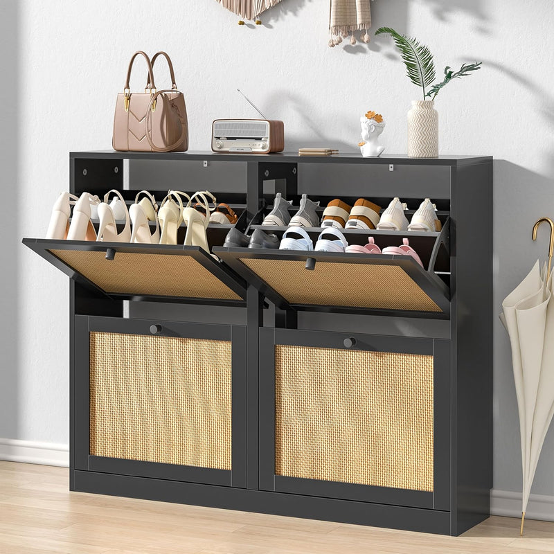 Shoe Storage Cabinet with 4 Flip Drawers 16-24