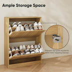 Shoe Storage Cabinet with Vertical Groove Doors 2