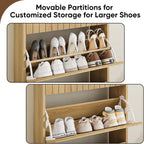 Shoe Storage Cabinet with Vertical Groove Doors 2