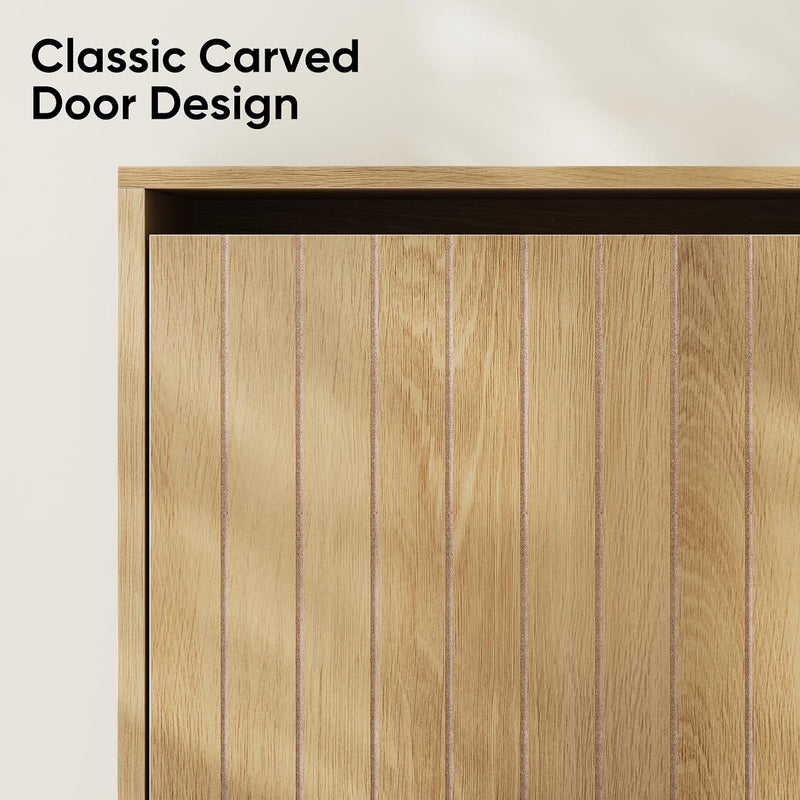 Shoe Storage Cabinet with Vertical Groove Doors 2