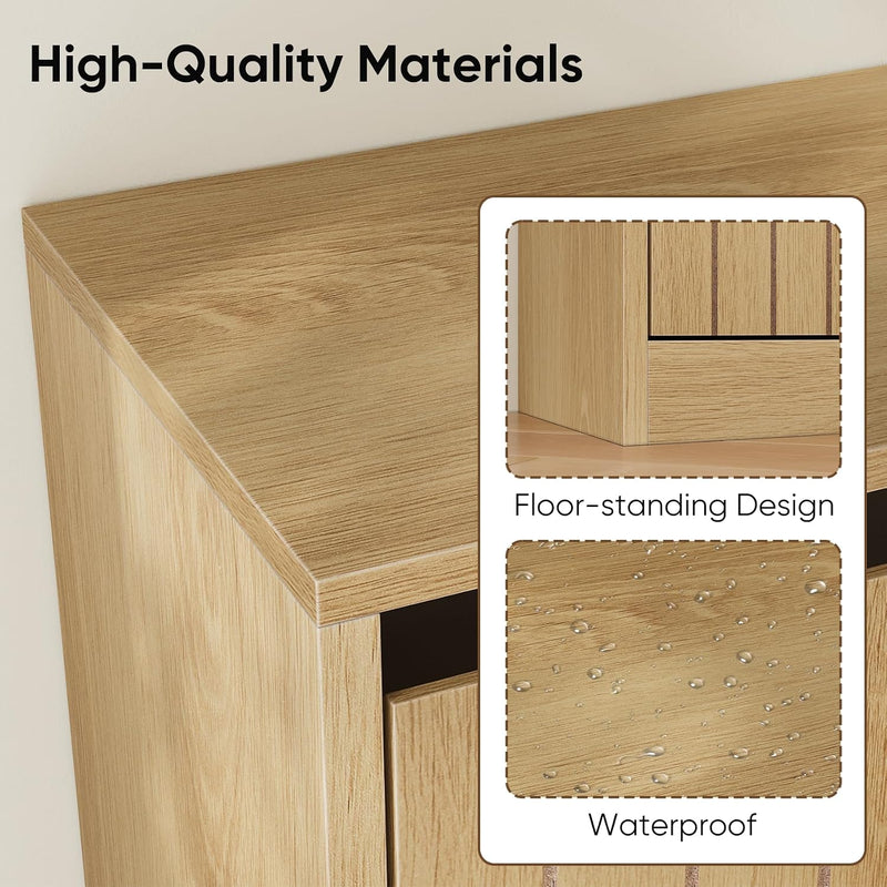 Shoe Storage Cabinet with Vertical Groove Doors 2