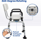 Shower Chair with Arms and Back Wide