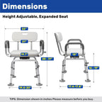 Shower Chair with Arms and Back Wide