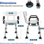 Shower Chair with Arms and Back Wide