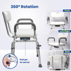 Shower Chair with Arms and Back Wide
