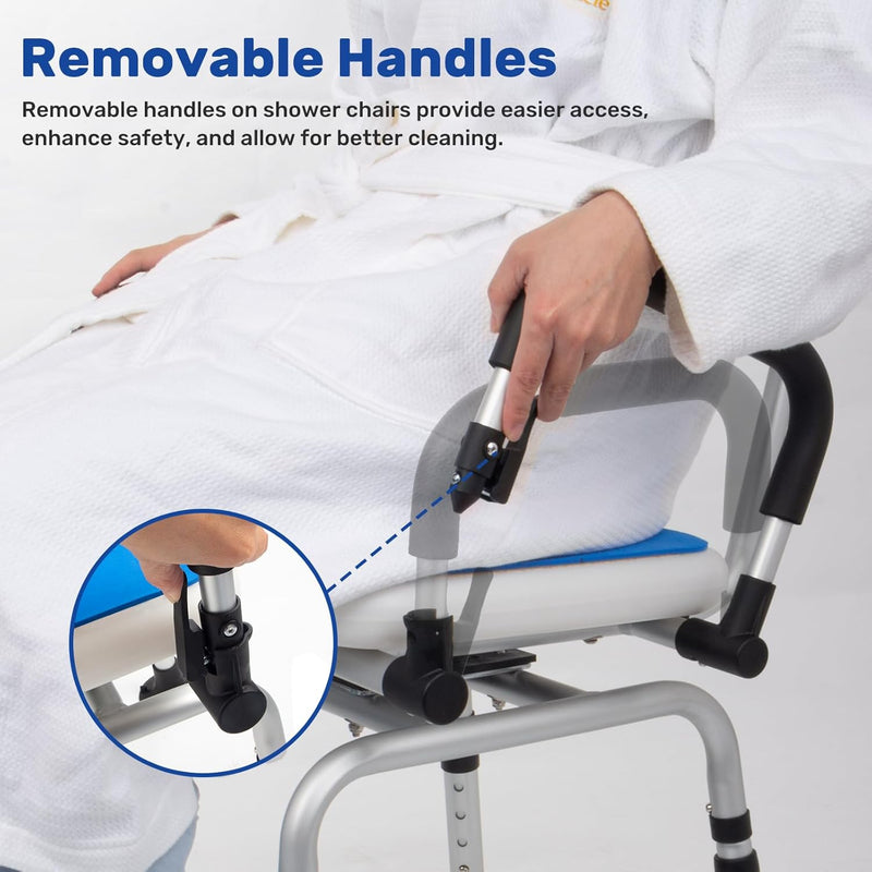 Shower Chair with Arms and Back Wide