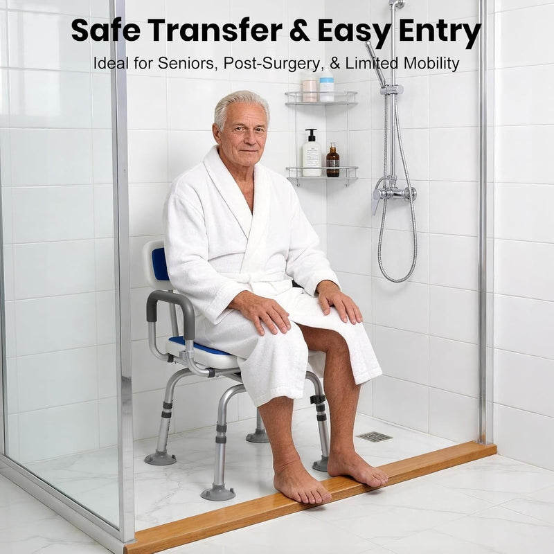 Shower Chair with Arms and Back Wide