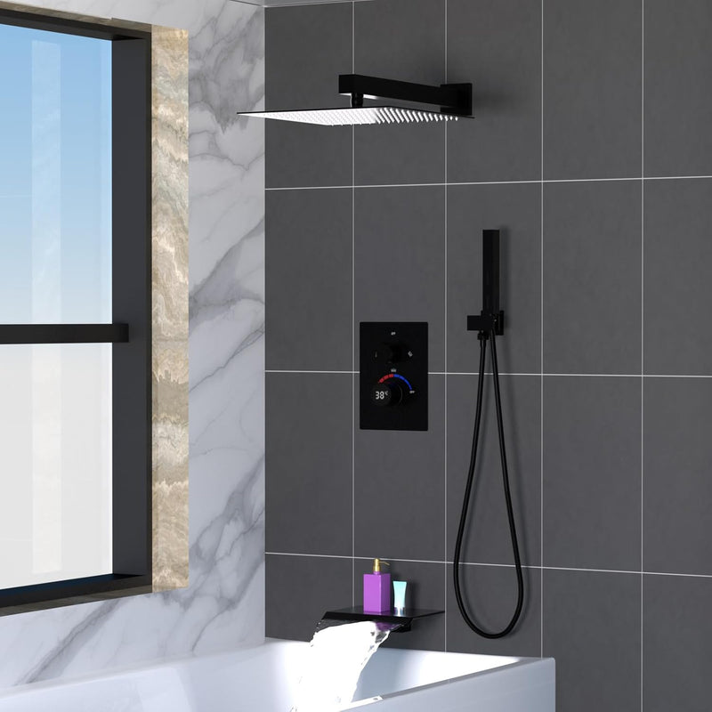 Shower Faucet Set with Hydro Power Temperature Display