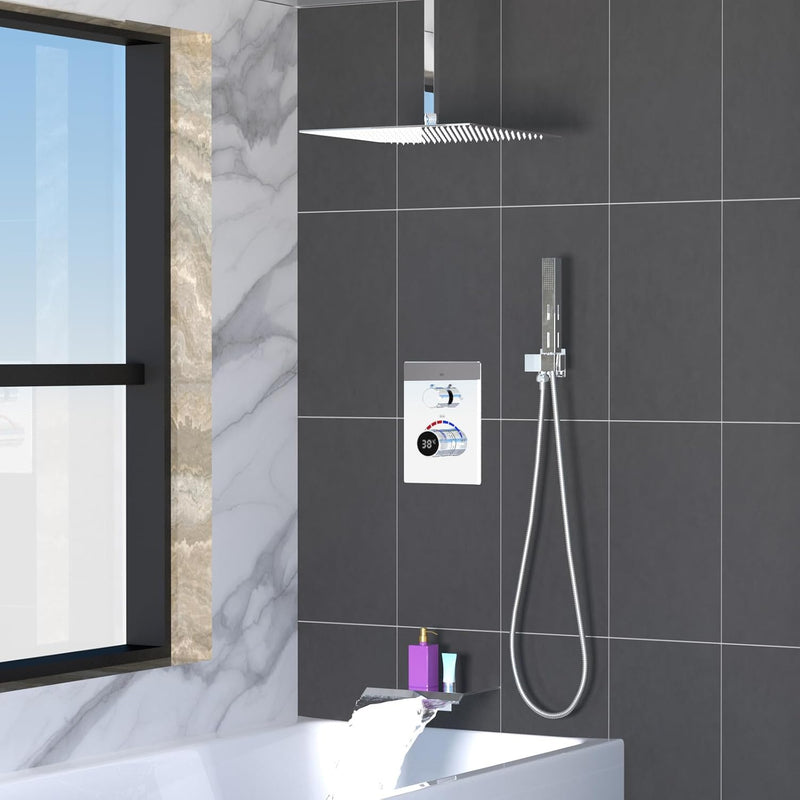 Shower Faucet Set with Hydro Power Temperature Display