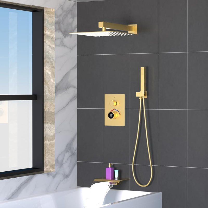 Shower Faucet Set with Hydro Power Temperature Display